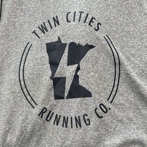 Nike Gray Men's T Shirt with Twin Cities Running Co. logo